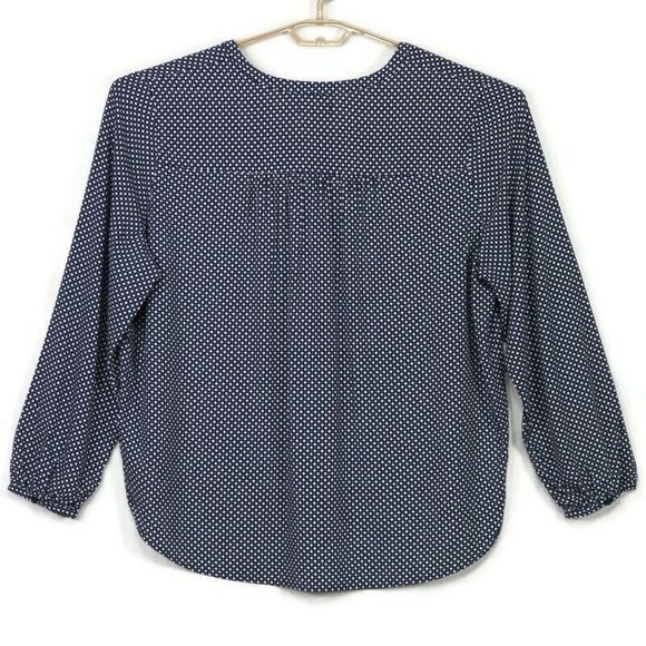 Gap Blouse Top Shirt Blue White Long Sleeve High Low XXL‎ - Picture 2 of 12